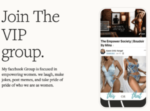 join vip boudoir only women group